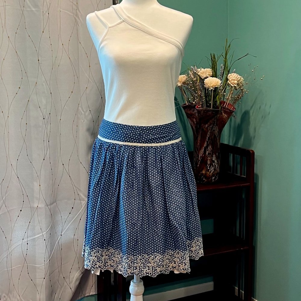 MISS ME Polka Dot Skirt Blue/White